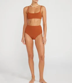 Undici High Waisted Bikini in Terracotta