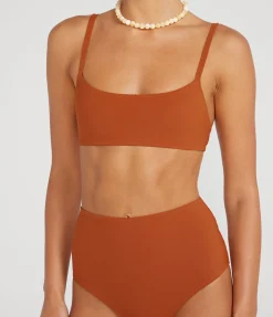 Undici High Waisted Bikini in Terracotta