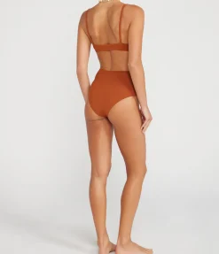 Undici High Waisted Bikini in Terracotta
