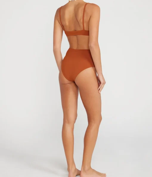 Undici High Waisted Bikini in Terracotta