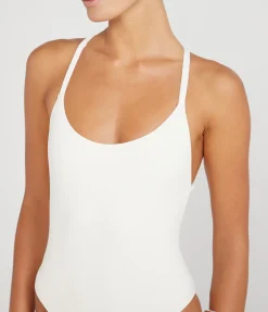 Uno Rib Cross Back One Piece in Ivory