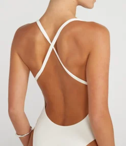 Uno Rib Cross Back One Piece in Ivory