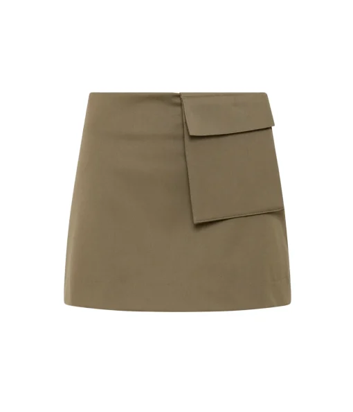 Utilitarian Pocket Mini Skirt in Kelp