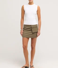 Utilitarian Pocket Mini Skirt in Kelp