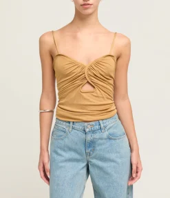 Val Key Hole Top in Almond