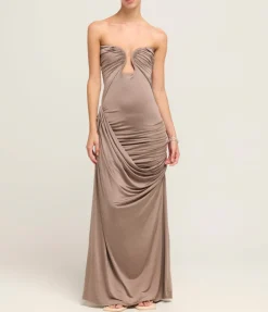 Val Strapless Dress in Concrete