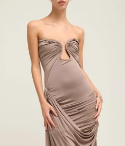 Val Strapless Dress in Concrete