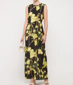 Vivian Sleeveless in Citrus Field Black