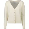 V-Neck Dimante Button Down Cardigan in Ivory