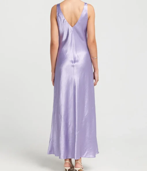 V-Neck Maxi Slip Dress in Wisteria