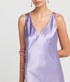 V-Neck Maxi Slip Dress in Wisteria