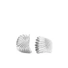 Wavy Ridge Oversized Stud Earrings in Silver