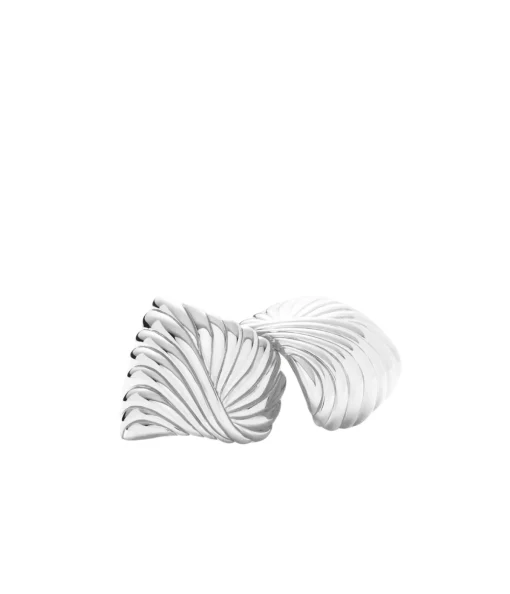 Wavy Ridge Oversized Stud Earrings in Silver