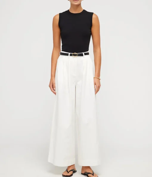 Wesley Wide Leg Trouser in Vintage White