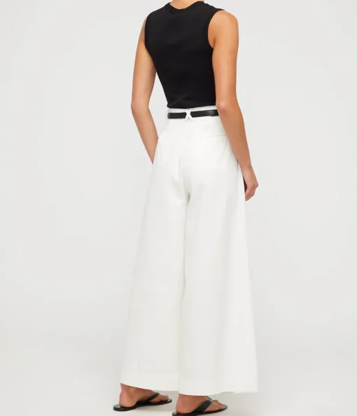 Wesley Wide Leg Trouser in Vintage White