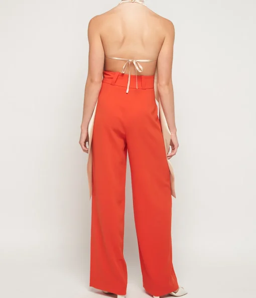 Wide Leg Pant in Tangerine