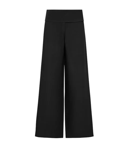 Wide Waistband Pants in Black