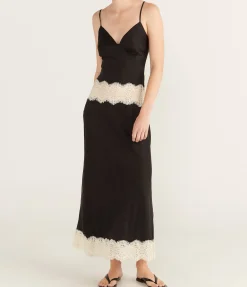 Winslet Slip Dress in Black and Cream