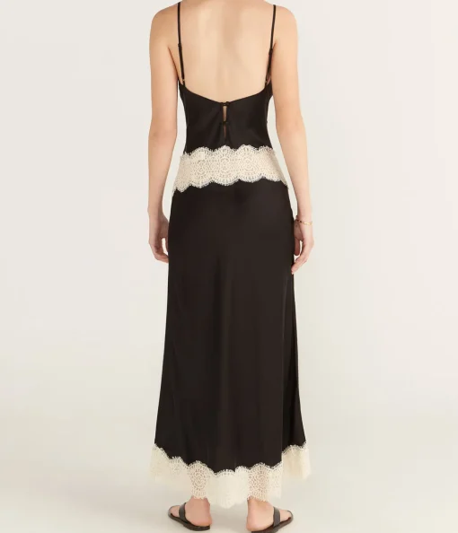 Winslet Slip Dress in Black and Cream