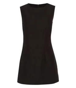 Wool Silk Mini Dress in Black