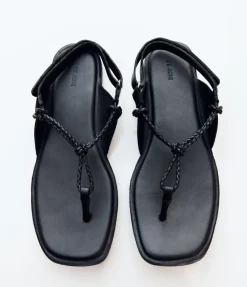 Woven Rope Sandal in Black