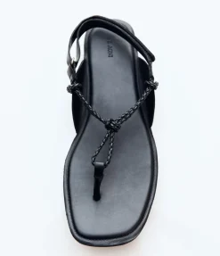 Woven Rope Sandal in Black