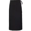 Wrap Tie Midi Skirt in Black