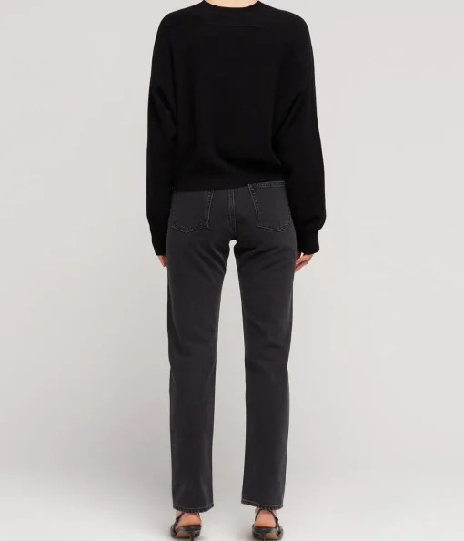 Wular Straight Denim Pants in Washed Grey