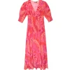 Zadie Short Sleeve Midi Dress in Butterfly Pink