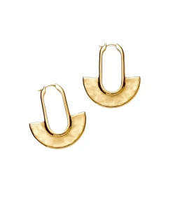 Zenyu Large Fan Hoop in Gold