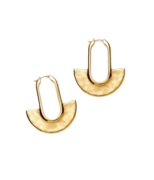 Zenyu Large Fan Hoop in Gold