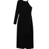 Zhuri One Shoulder Tunic Dress in Black