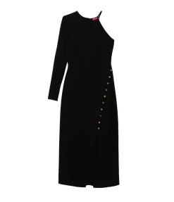 Zhuri One Shoulder Tunic Dress in Black