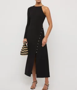Zhuri One Shoulder Tunic Dress in Black